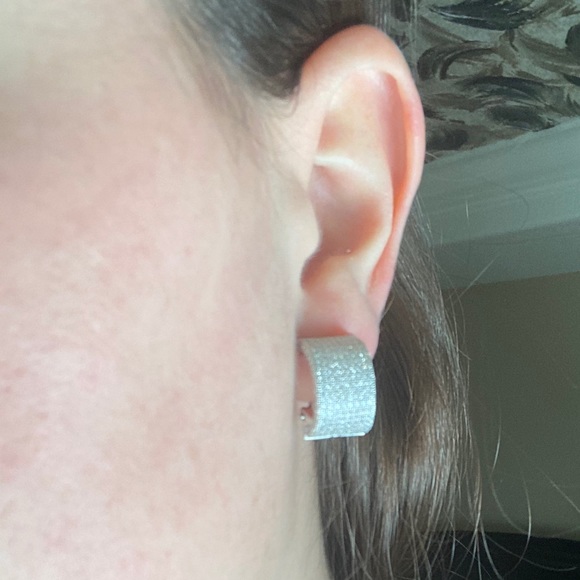 LaFonn Sterling Silver Diamond Drop Earrings - Picture 5 of 5